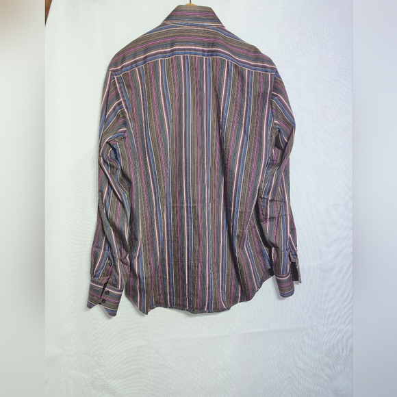 Harry Nicholas Sz L Black and Blue Casual Button Down Shirt Cotton - Picture 2 of 4